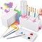 2025 New Paint Brush Cleaner, Upgraded 4-in-1 Brush Holder with Palette, Brush Rinser for Acrylic Paint Water Dispenser Washer Painting Station for kids Paintbrush Cleaner Watercolor Accessories(Pink)
